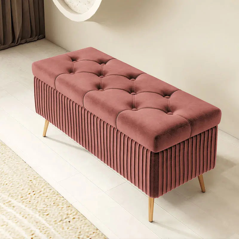 Luxury Nordic Fabric Ottomans long Sofa Bench with Storage