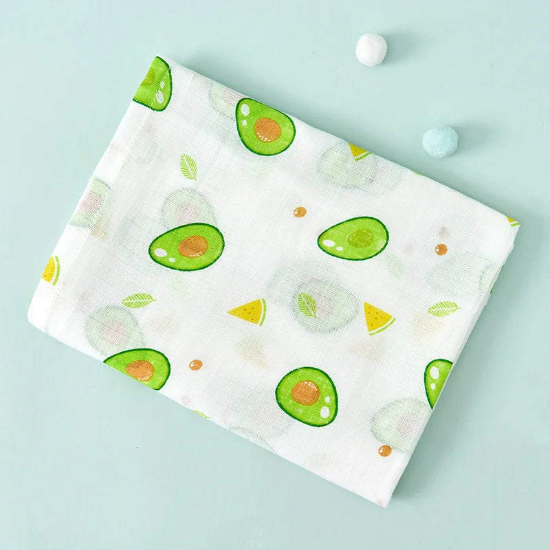 110cm Baby Swaddle Blanket Wrap Burping Clothes Dual Layers Muslin Blankets Boy Girl Organic Soft Cotton
