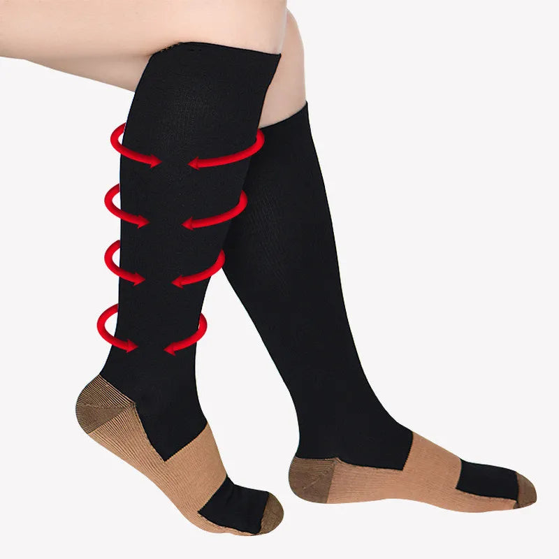 Copper Compression Men Women Socks Anti Fatigue Pain Relief Knee High Stockings 20-30 Athletic Pregnancy
