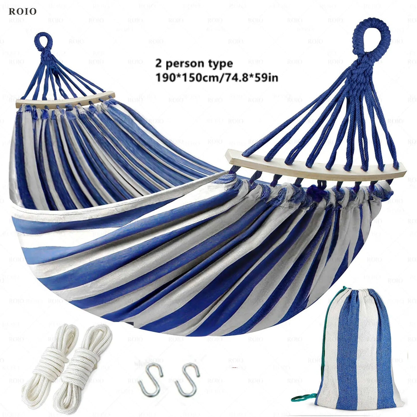 Outdoor Camping Hammock Thickened Durable Fabric Canvas with Bag