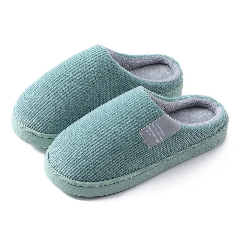 Cotton women slippers autumn & winter home indoor warm plush non-slip thick-soled
