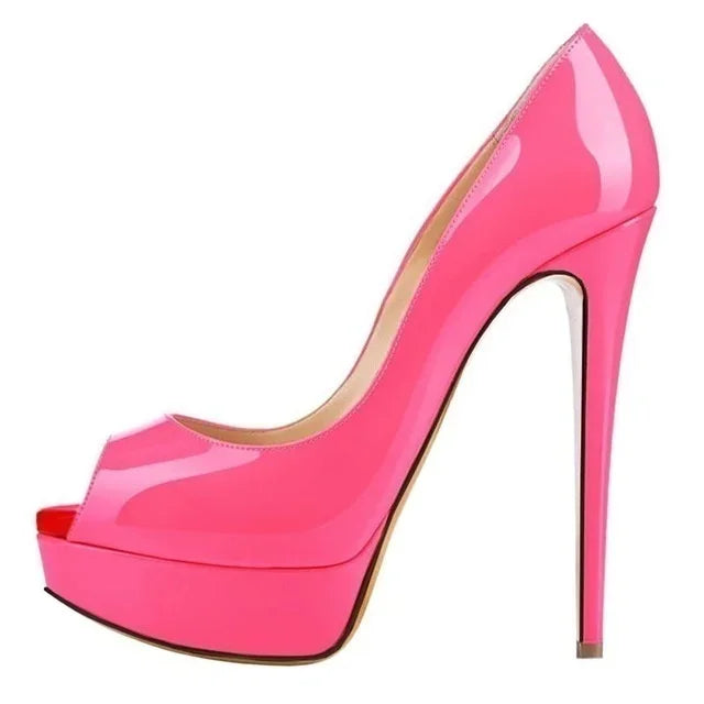 Women Pumps Elegant Platform Peep Toe Shoes