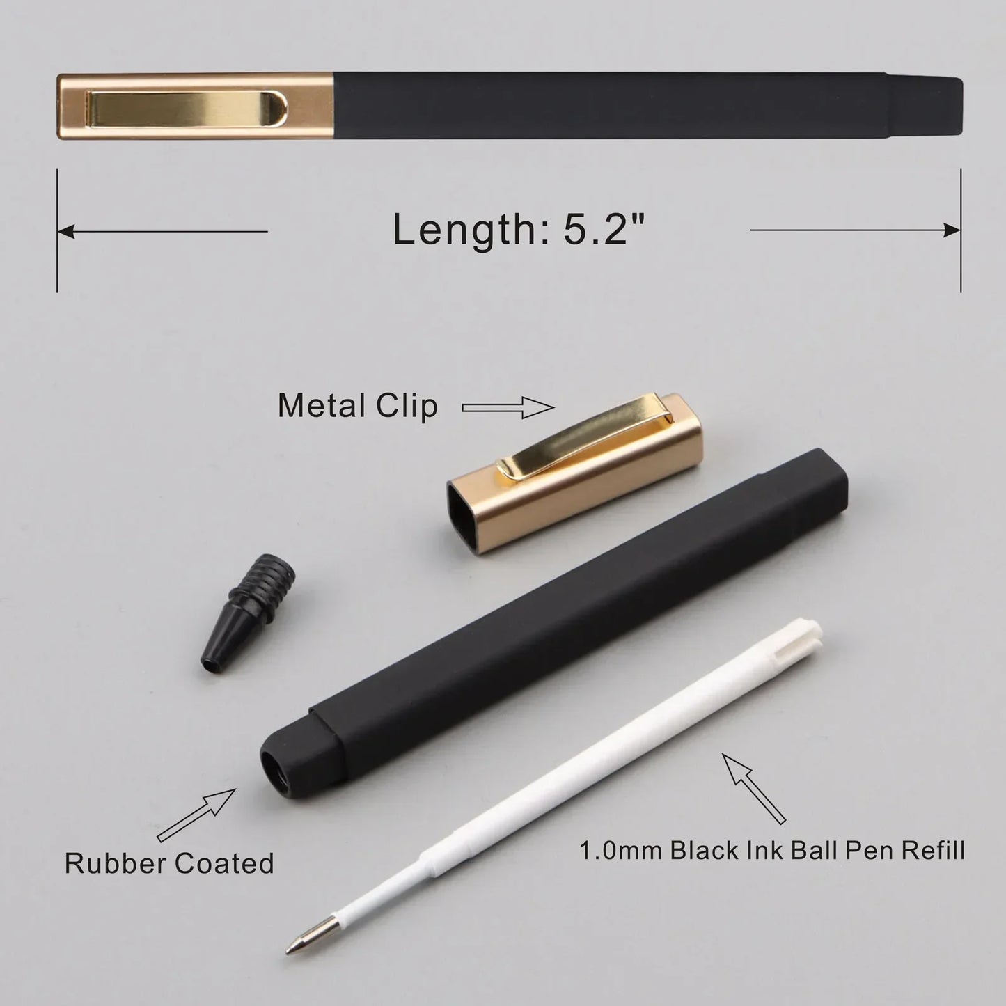 100pcs Free Custom Logo Square Ballpoint Pens ABS Material for Promotional Advertising Gift Pen