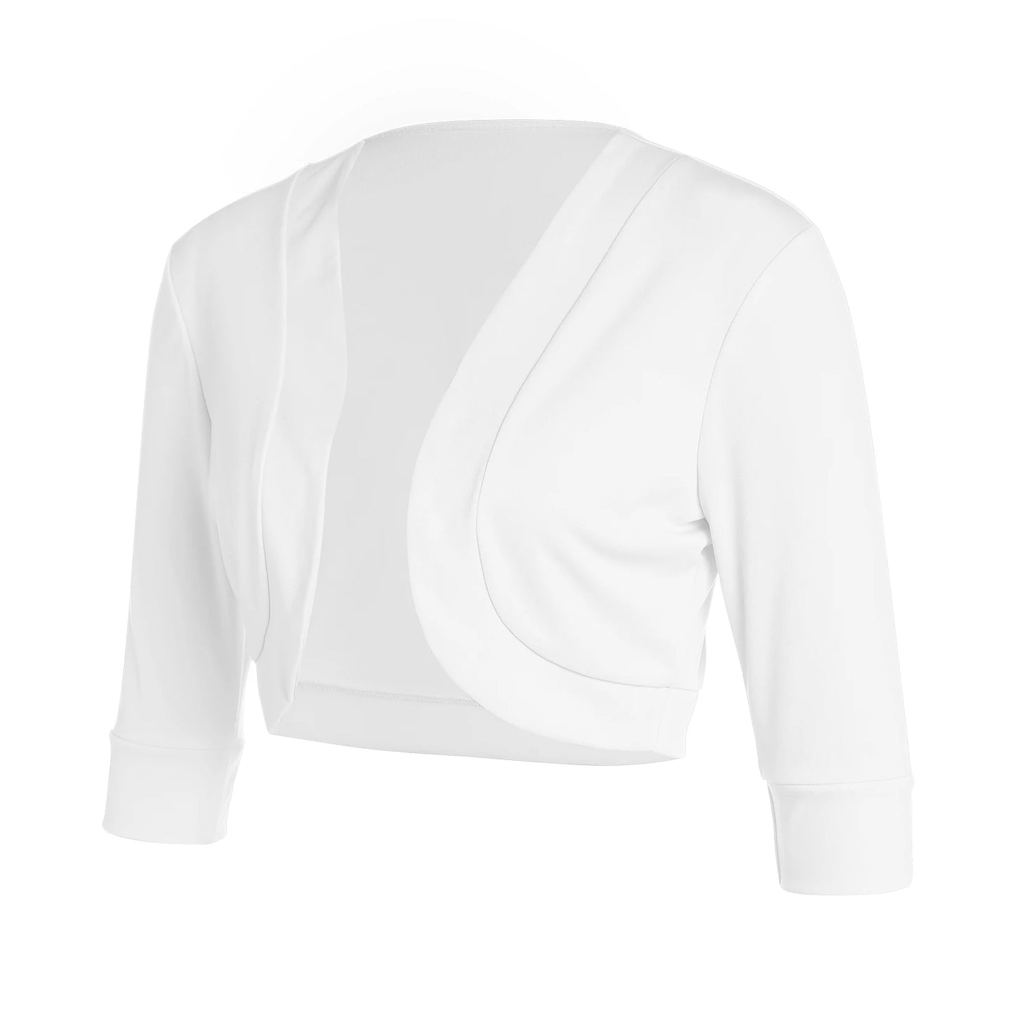 Women's Short Cardigan Solid Color Long Sleeve Jacket Cropped Plus Size