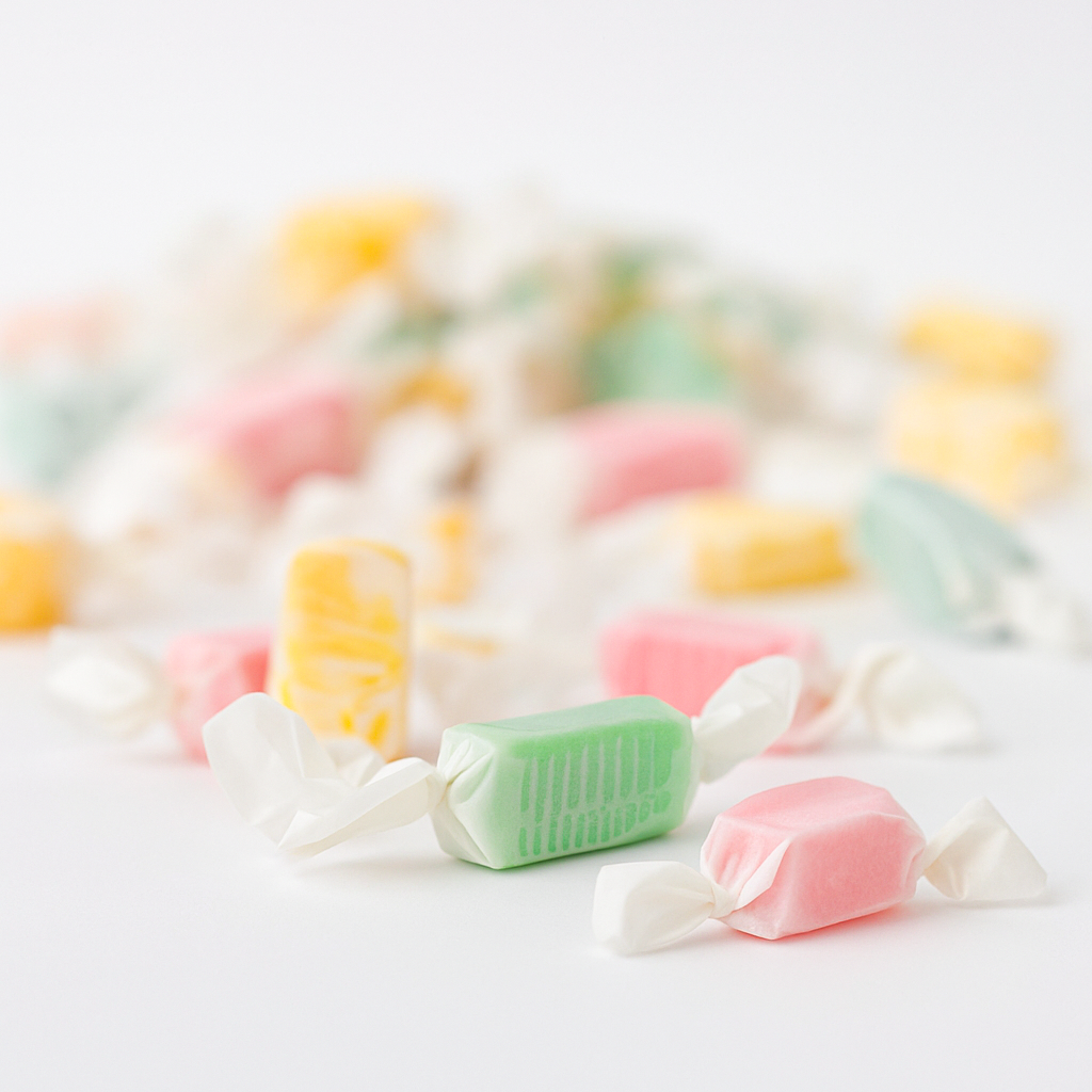 Andy Anand Sugar Free Fruit Taffy Toffees – Strawberry, Orange & Lemon Trio, Gluten Free, 35 Pc 7 Oz, Made in Europe