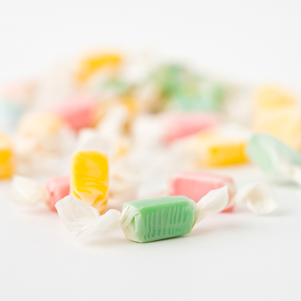 Andy Anand Sugar Free Fruit Taffy Toffees – Strawberry, Orange & Lemon Trio, Gluten Free, 35 Pc 7 Oz, Made in Europe