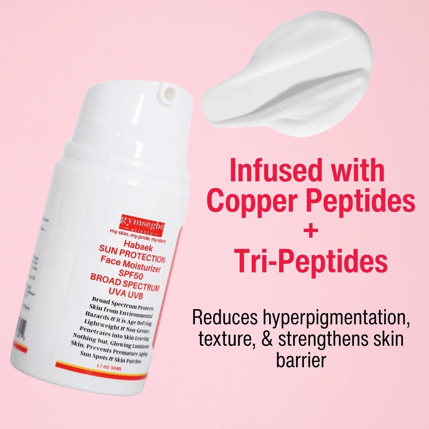 Habaek Sun Protection Face Moisturizer SPF50 | Peptides | Niacinamide