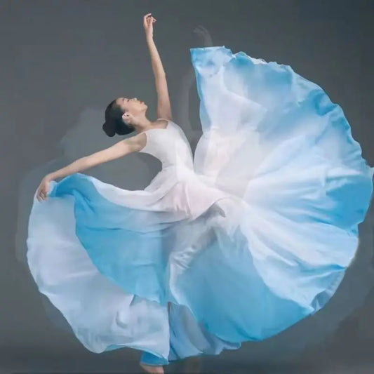 Women Classical Swing Dance Training Skirt Wrap Ethereal 720 Degree Skirt