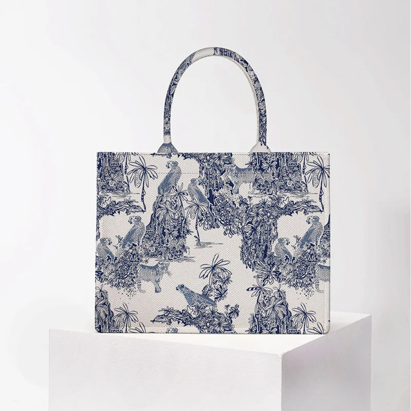 Personalized custom women's tote bag, canvas printed handbag, large capacity beach bag