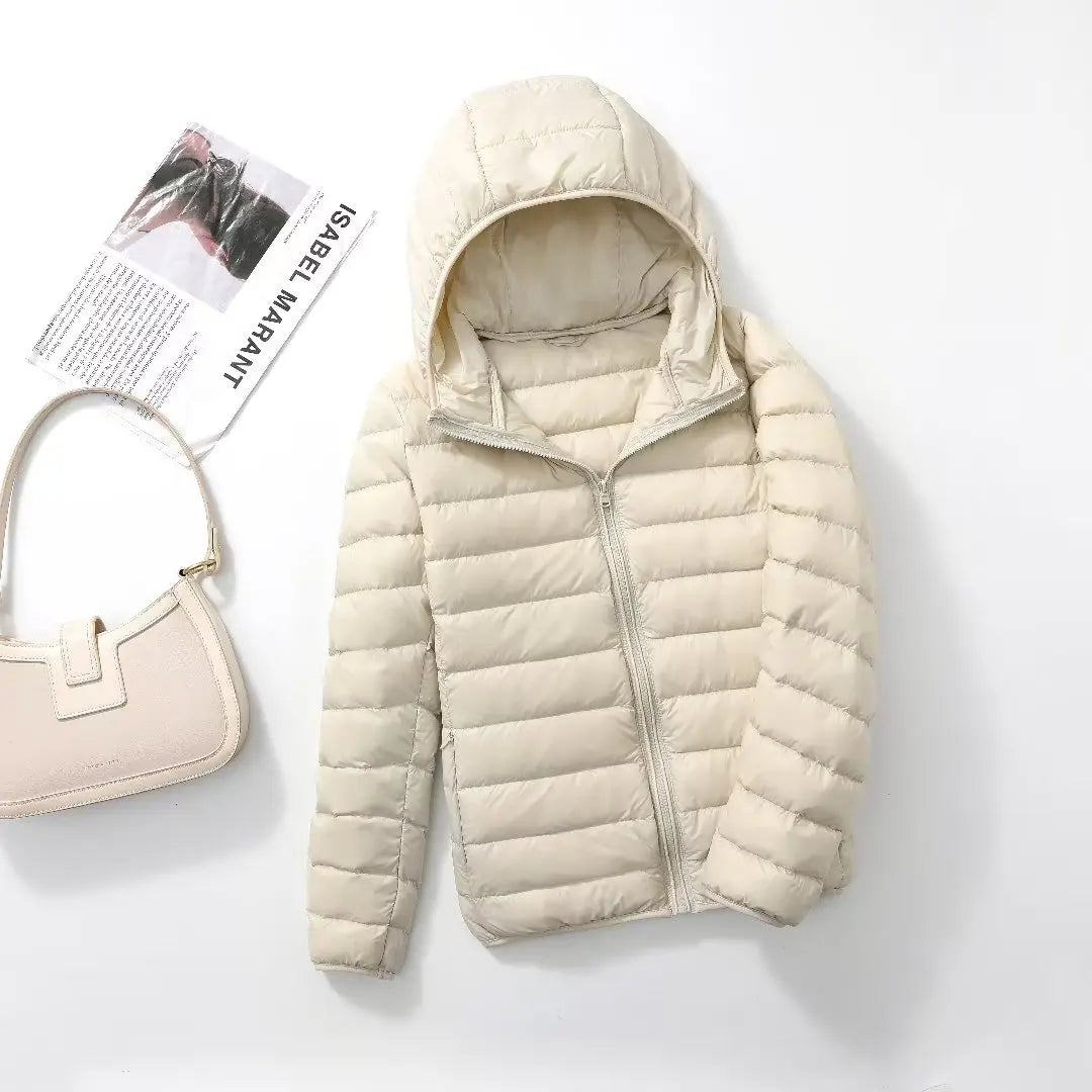 Women Ultra Lightweight Travel Packable Hooded Down Coats Plus Size 5XL 6XL 7XL