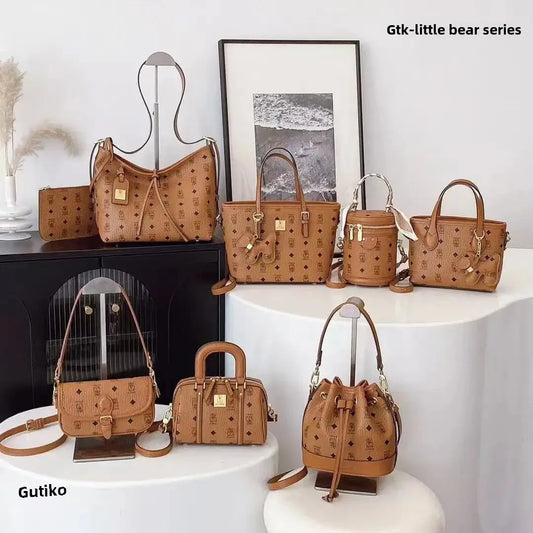 Fashionable Versatile Women's Handbag Shoulder Bag Soft Polyester Fiber Lining Zipper Closure