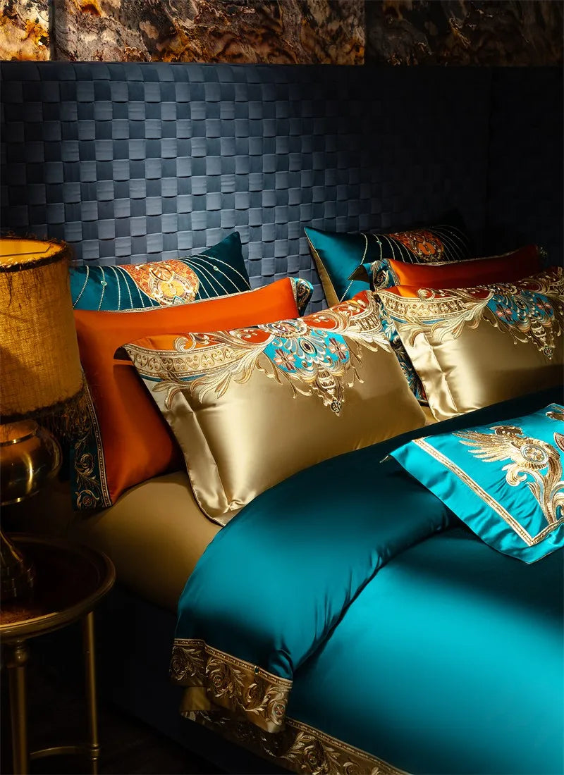 Royal Luxury Bedding Comforter Embroidery Duvet Cover Set 4/6/10Pcs
