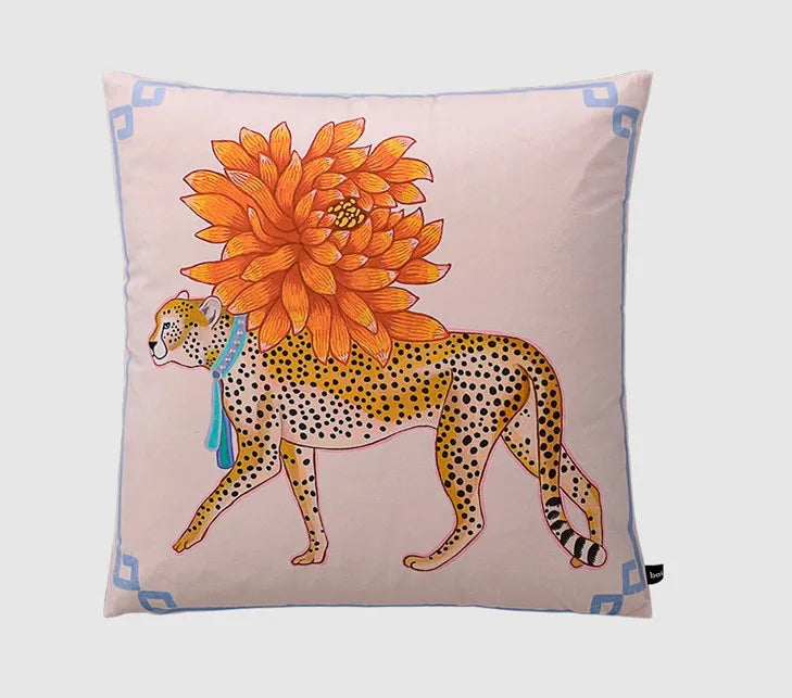 Home Gorgeous Cushion Cover Oriental Mystical Animals Print Ancient Style Decorative Pillow Case 50x50cm
