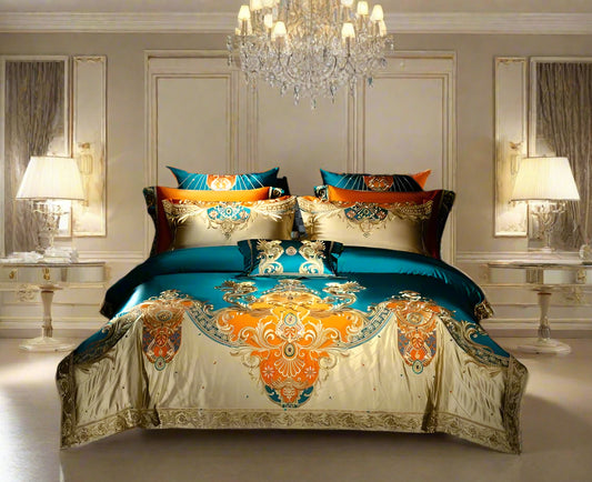 Royal Luxury Bedding Embroidery Duvet Comforter Cover Set 4/6/10Pcs