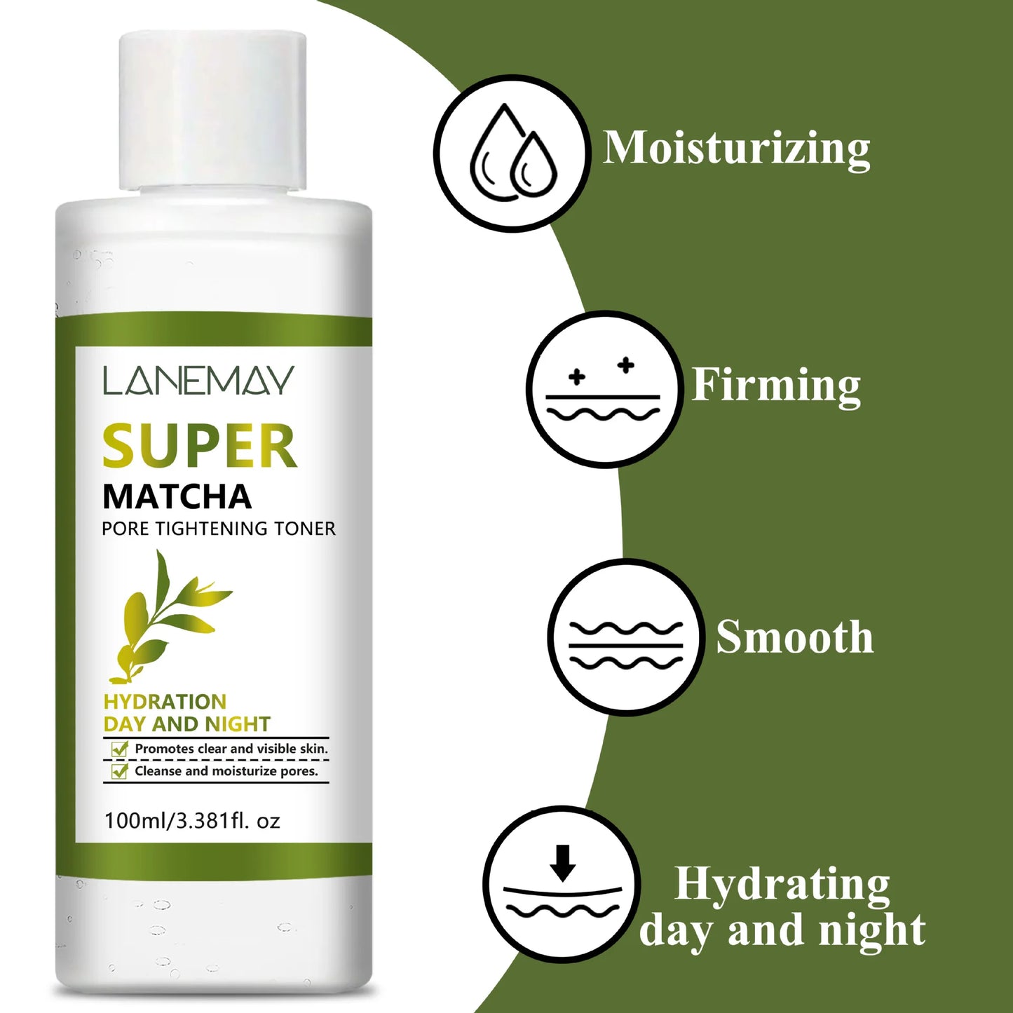 Matcha toner deeply moisturizes and hydrates the skin, improves pores, tightens the skin, and enhances skin luster 100ml