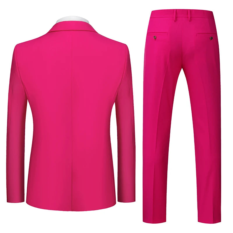 Men's 3 Piece Suit, Jacket Vest Trousers, Slim Fit Blazer Waistcoat Pants