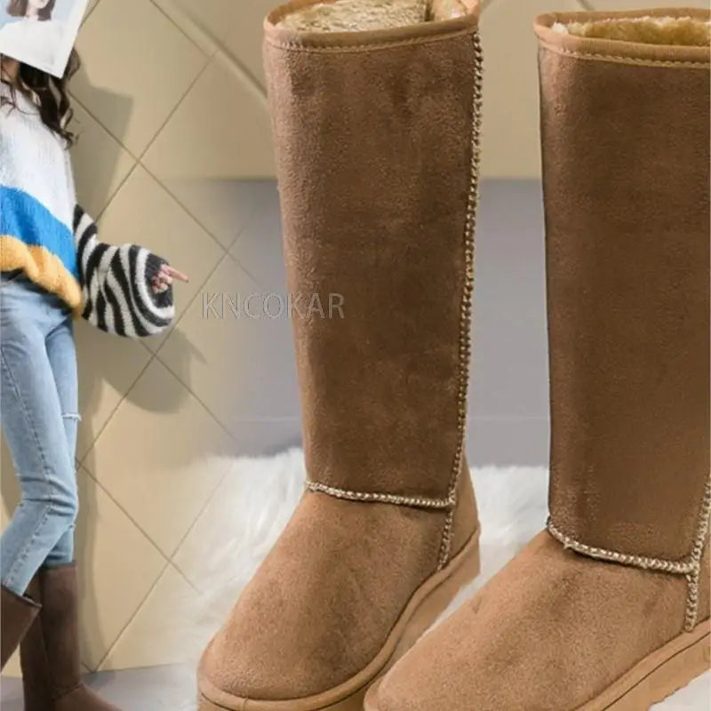 European & American Women snow boots High-tube tall and large size boots 41 size