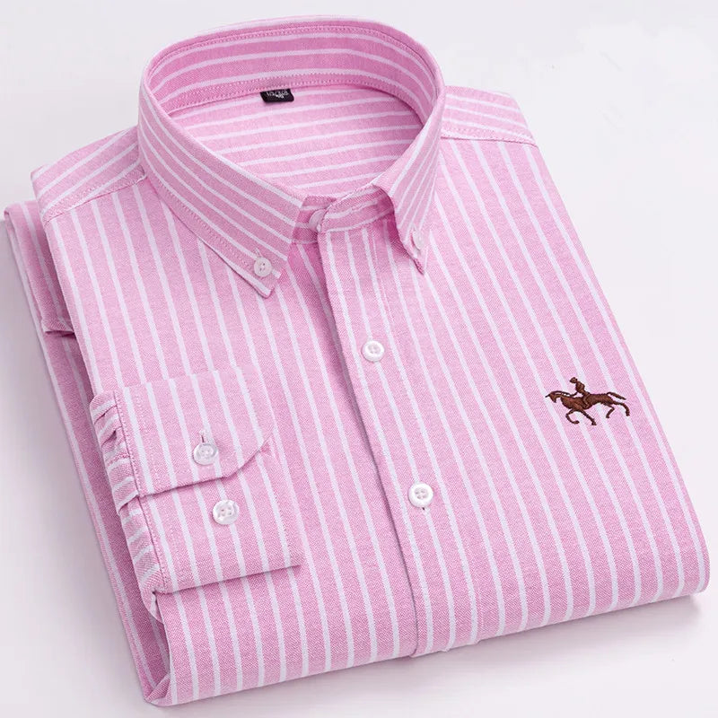 Men's Oxford Casual Formal Dress Shirts 100% Cotton Spring Long Sleeve