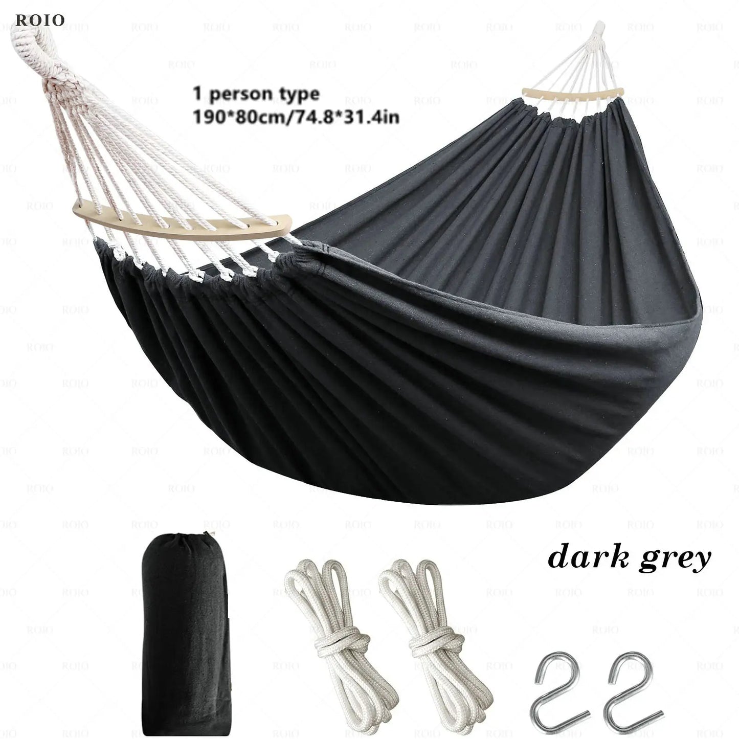 Outdoor Camping Hammock Thickened Durable Fabric Canvas with Bag