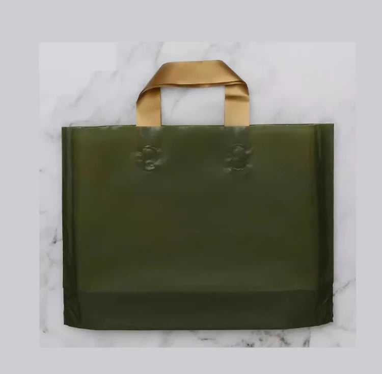 100pcs Custom Logo Colorful Shopping Bags With Handle Plastic Gift Bag Print One Color Logo On One-sided Free Design Print