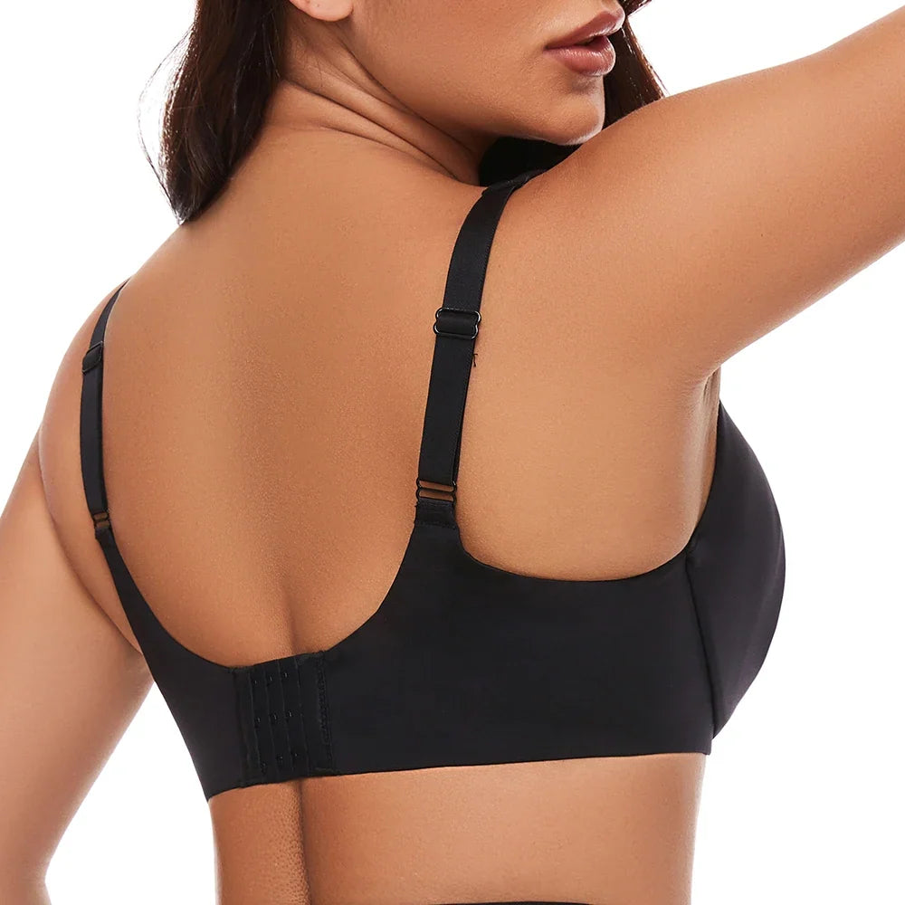 Sheroine Plus Size Underwire Bra Minimizer, Full Coverage Seamless Unlined Bras for Women Unpadded Everyday Support Comfort