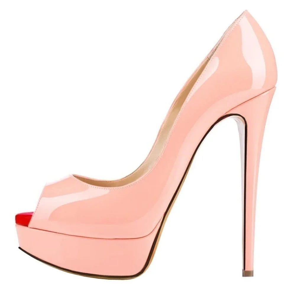 Women Pumps Elegant Platform Peep Toe Shoes