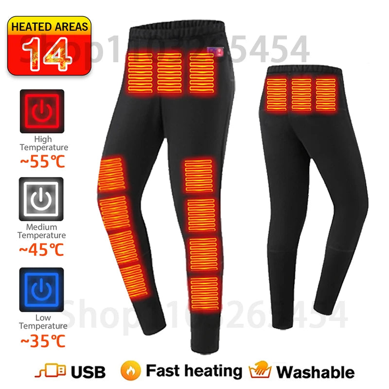 52 Areas Heated Underwear Winter Thermal Women Men Heating Jacket Winter Accessories USB Electric Heating Clothes