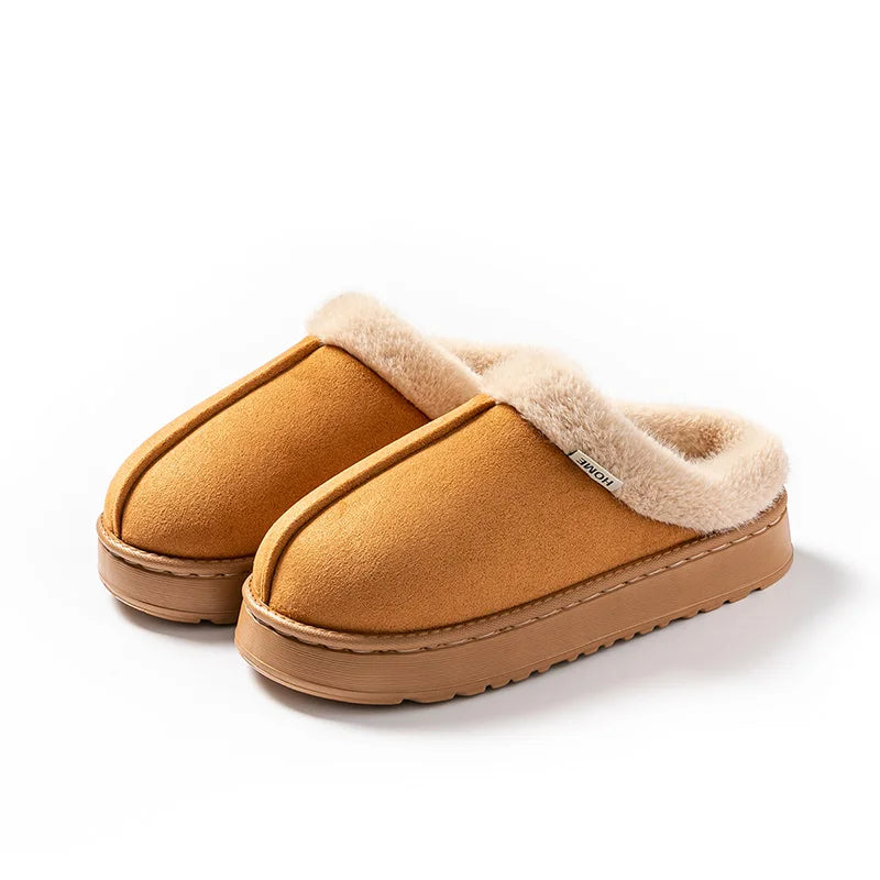 Women Fluffy Slippers for Autumn Winter Indoor EVA Thick Sole Anti-Slip Warm Unisex House Shoes