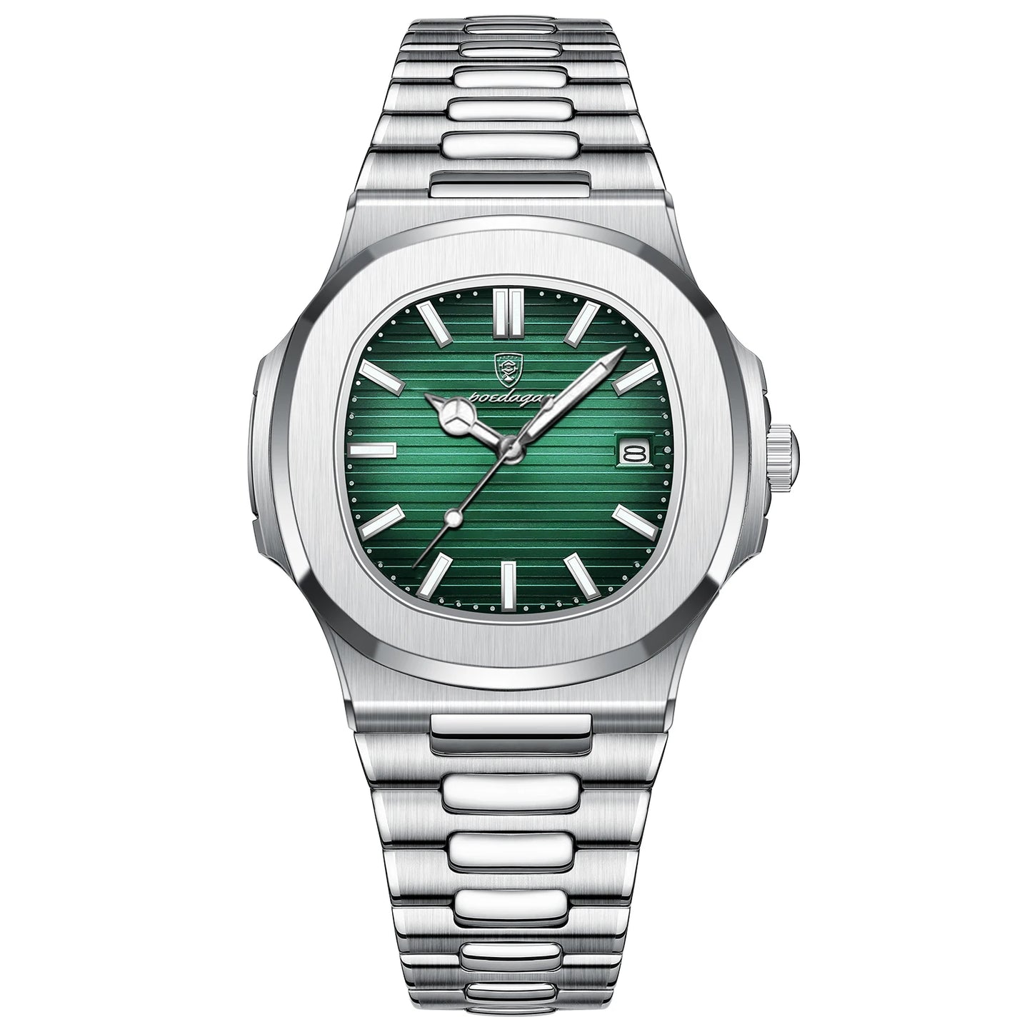 Luxury Men Watch Waterproof Clock Luminous Date Stainless Steel Square Quartz