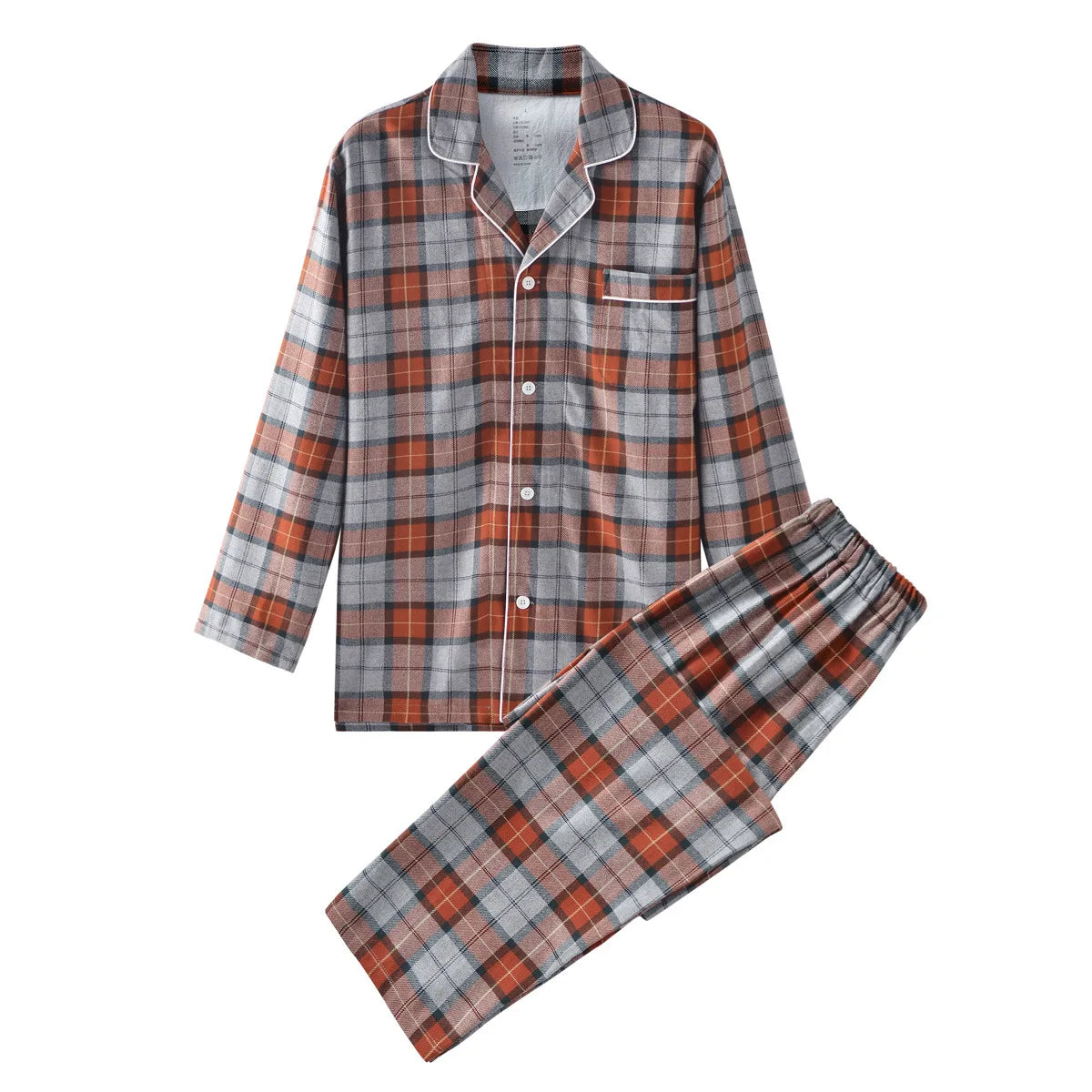 Cotton Flannel Plaid Men's & Women's High-quality Patterned Thick Pajamas for Autumn and Winter
