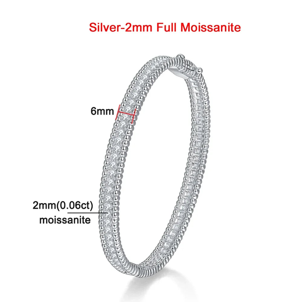 18K Gold Luxury Fine Jewelry Bangle For Women 925 Sterling Silver Plated