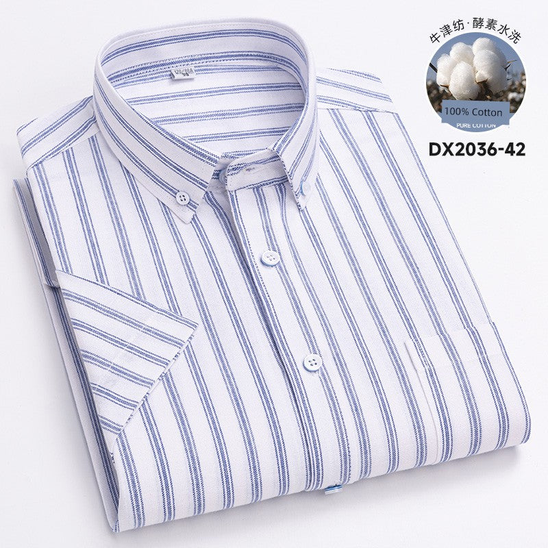 Casual Oxford Men's Short-Sleeved Dress Shirts