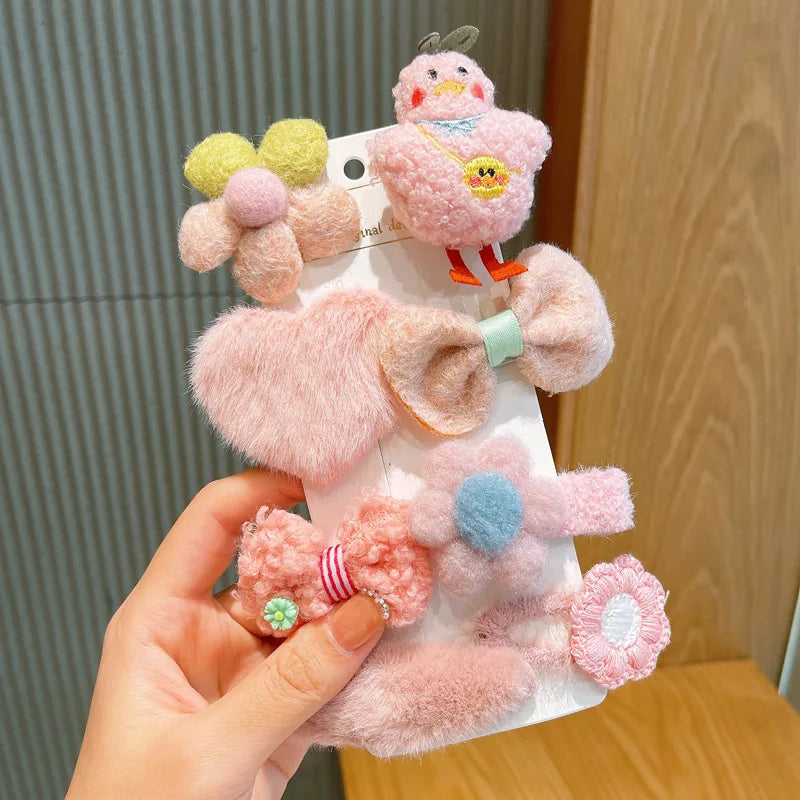 Children's Plush Hairpins Clip Side Barrettes