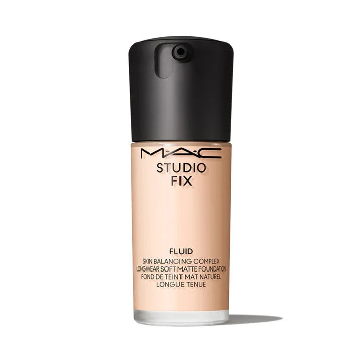 MAC Studio Fix Fluid 30ml - 24HR Matte Finish, Oil Control, Full Coverage Make Up Foundation (Shades: N12/NC12/NC15/N18)