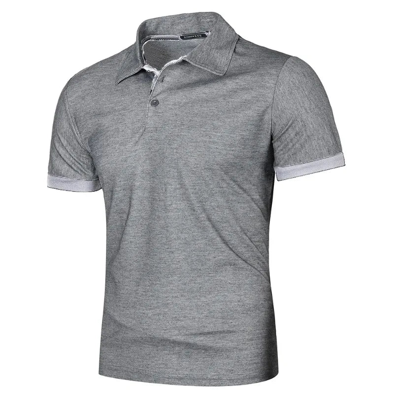 New Mens Short Sleeve Polo Shirt Solid Color