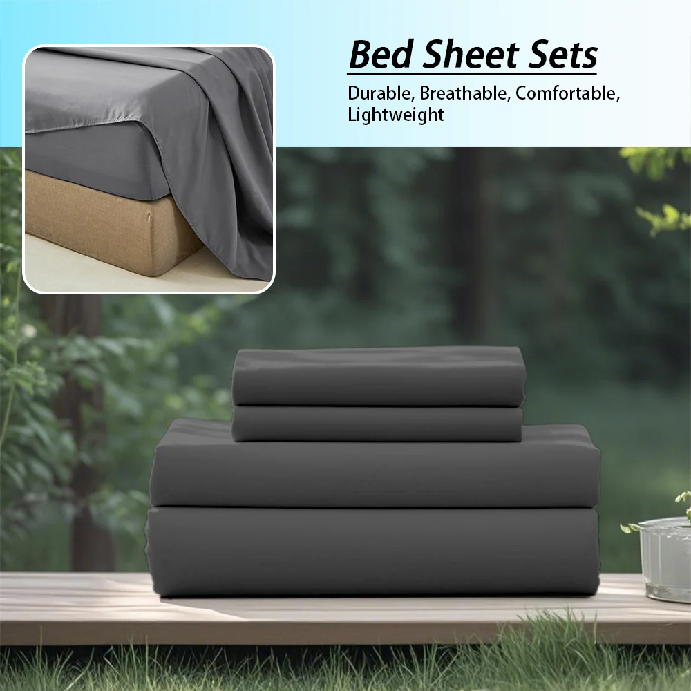 3/4Pcs Soft all seasons bedding set,1 fitted sheet, 1 flat sheet, 1/ 2 pillowcases