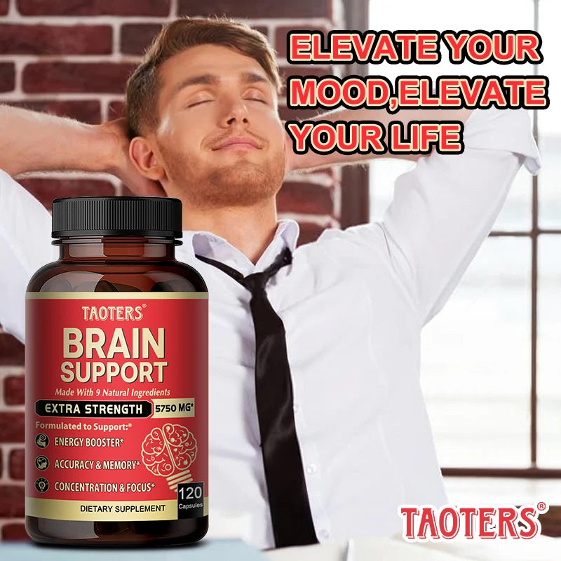 Ashwagandha+Ginkgo Biloba Root Extract Capsules, Improves Mood and Stress, Boosts Sleep and Energy, Helps Boost Memory and Focus