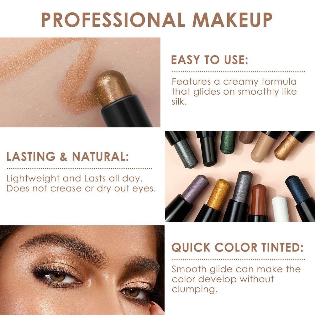 Eyeshadow Pencil Waterproof Glitter Matte Nude