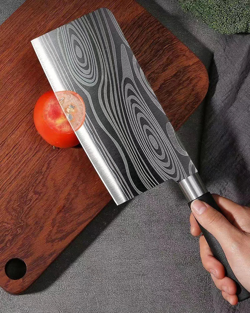 Damascus Kitchen Utility Set Knives Scissors Sharpening Rod Slicing Chef knife Stainless Steel