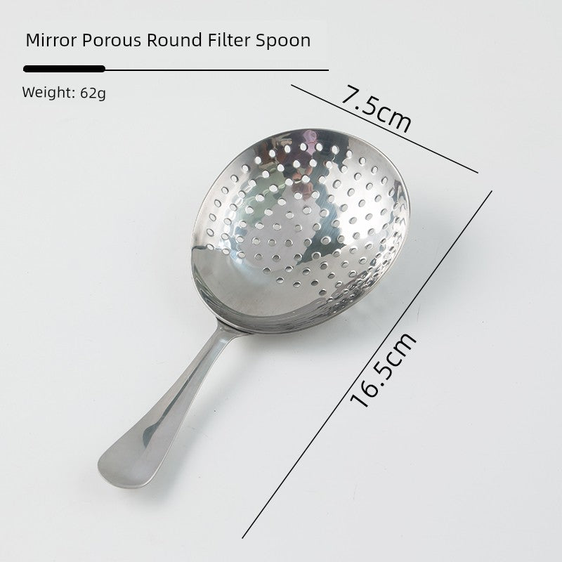 304 Stainless Steel Ice Filter Spoon-Shaped Ice Strainer Creative Cocktail Bar Filter Partition Ice Filter Cocktail Ice Cube