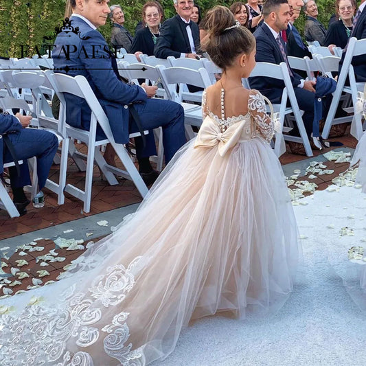 Lace Tulle Princess Flower Girl Dress