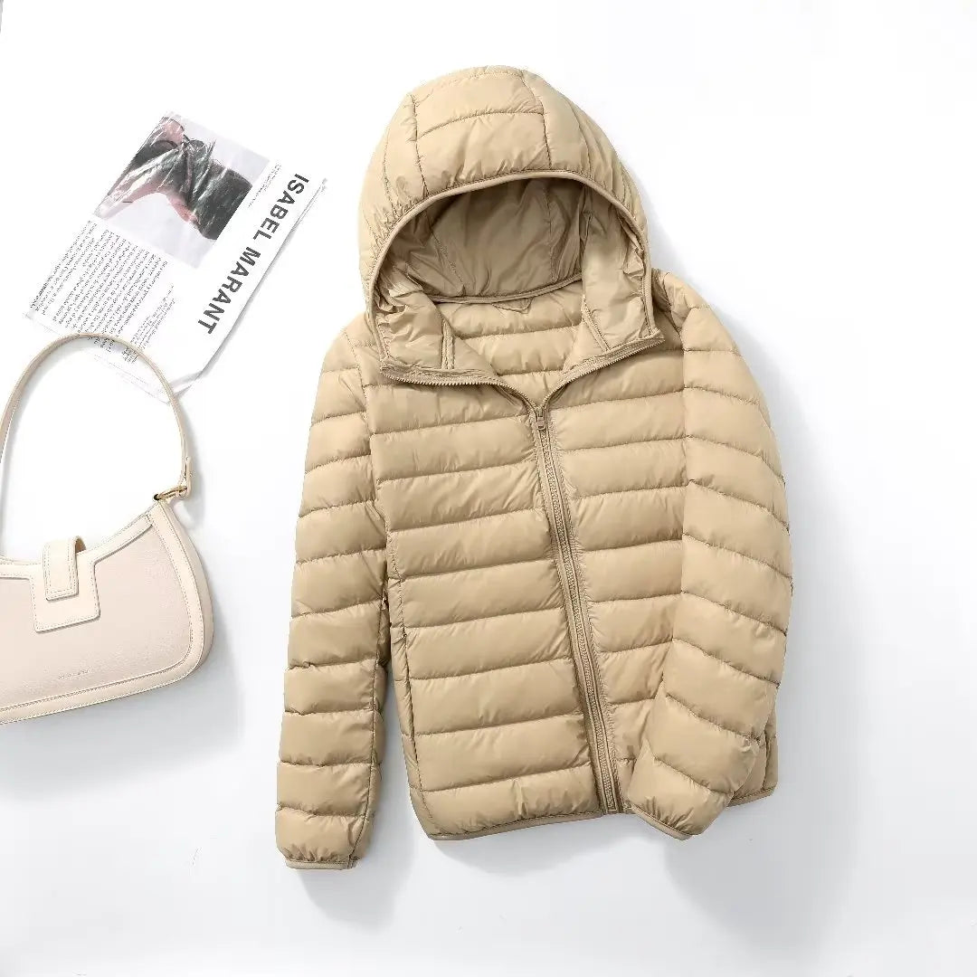 Women Ultra Lightweight Travel Packable Hooded Down Coats Plus Size 5XL 6XL 7XL