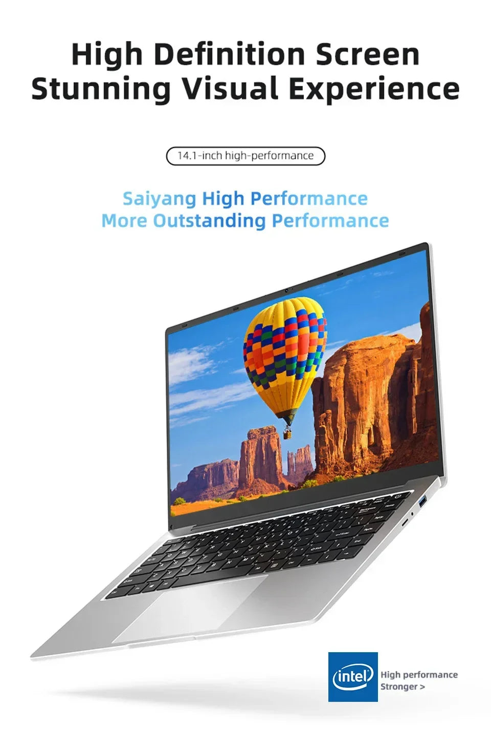 14.1 Inch FHD Ultra Thin Laptop Intel N3700/4405U Win11 DDR4 16GB/32GB RAM 2TB SSD Portable Business Office Notebook PC