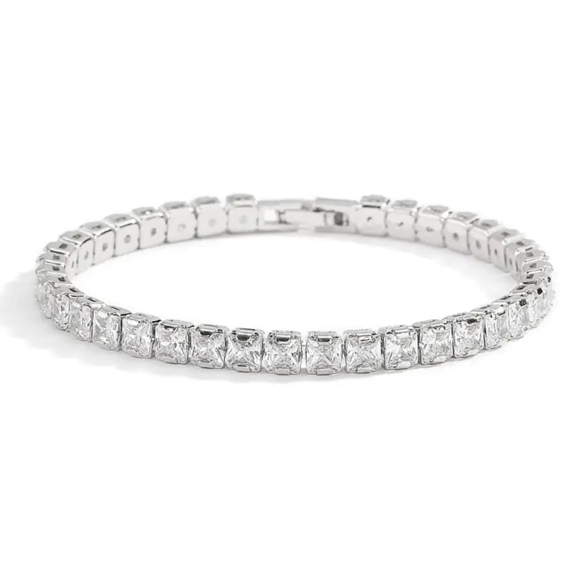 18k Gold Plated Moissanite Tennis Bracelet for Women and Men 3/4/5mm S925 Sterling Silver Certified