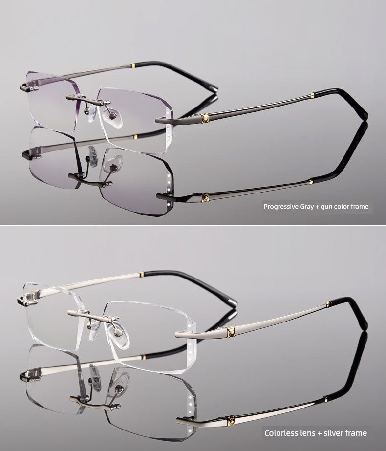 Anti-Radiation Glasses Men's Plain Anti Blue-Ray Finished Products Watch Mobile Phone with Myopia Frameless without Degrees Eye Protection