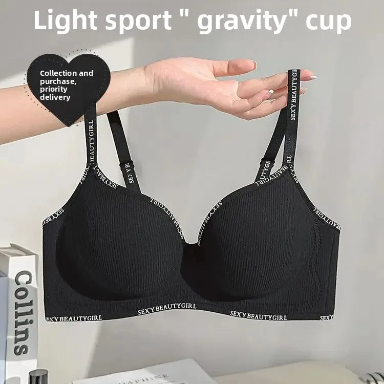 6cm Thickened Push-Up Bra for Small Chest Wireless No Steel Ring Anti-Slip Pads Seamless Invisible Adjustable Straps