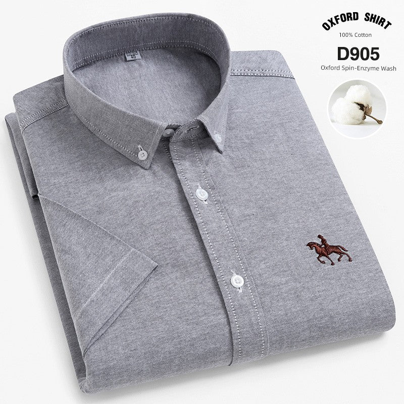 Casual Oxford Men's Short-Sleeved Dress Shirts
