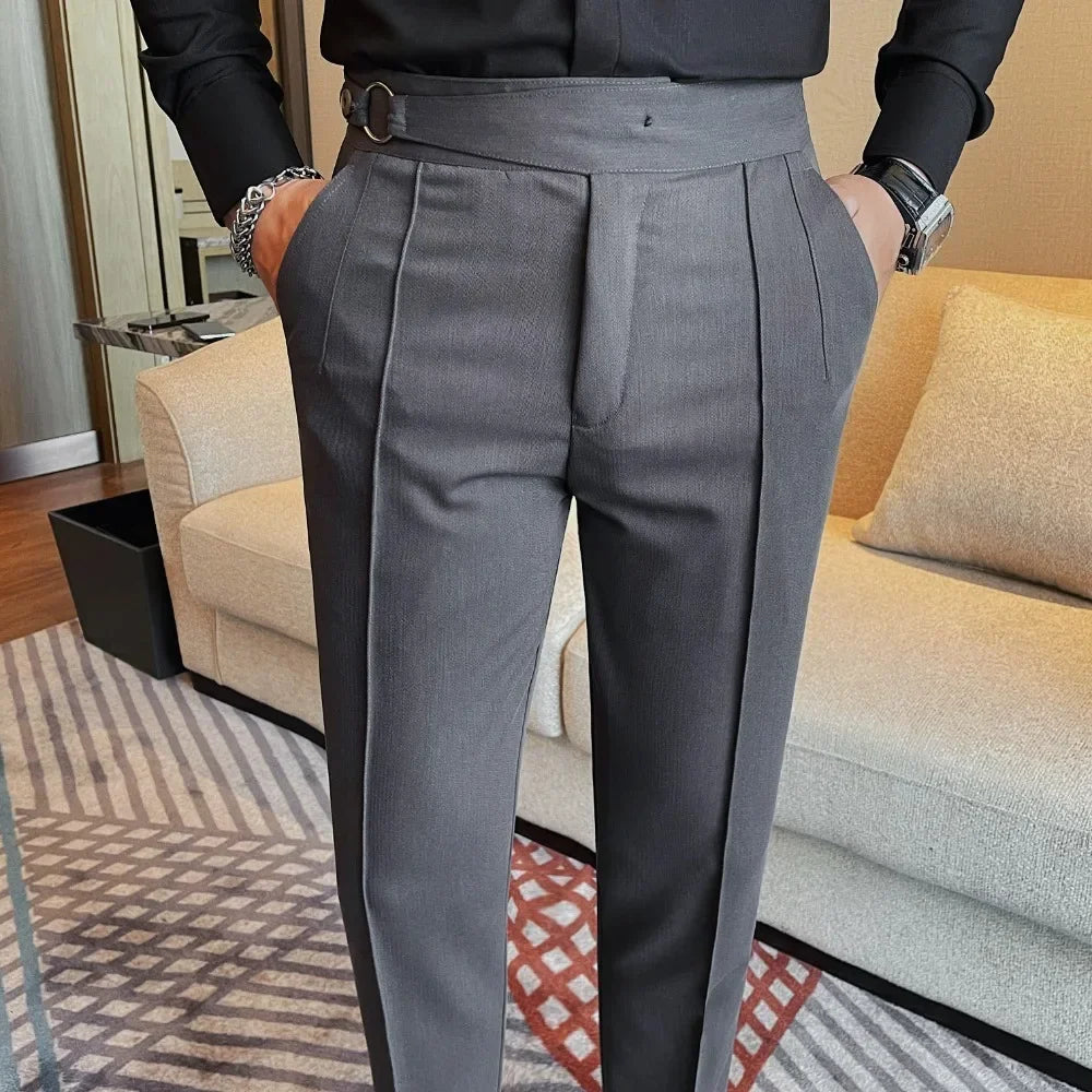 Men's High Waist Suit Pants