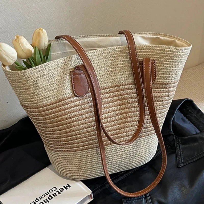 Straw women's summer bag large capacity shoulder bag