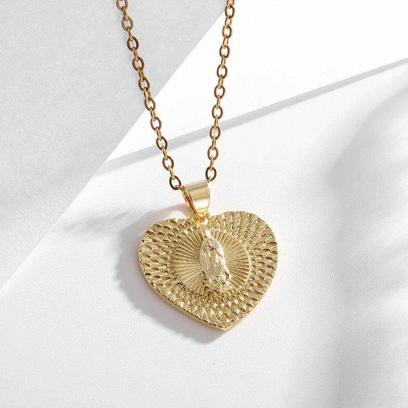 Unisex Virgin Mary Blessing Necklace Pendant